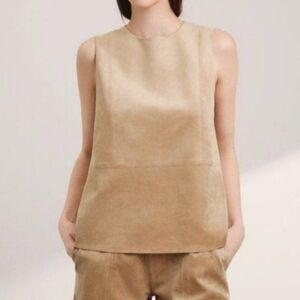 Aritzia Babaton Rolando Tan Suede Top